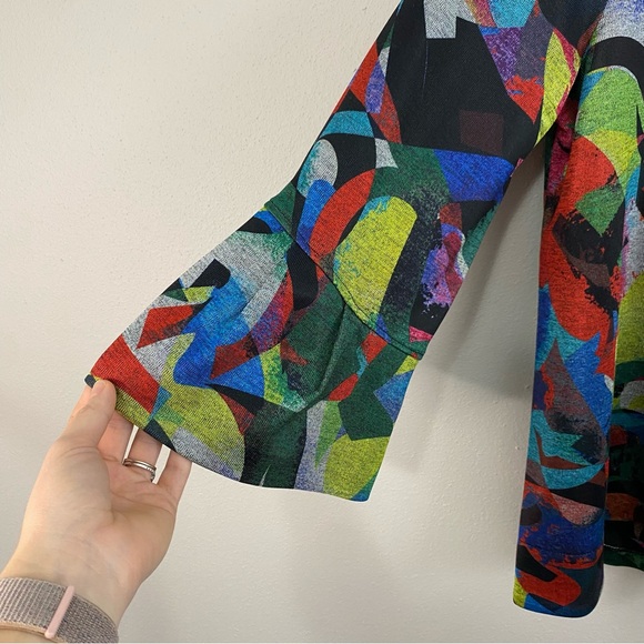 Ali Miles Abstract Art Colorful Cardigan Woman’s Size Medium - Picture 2 of 7